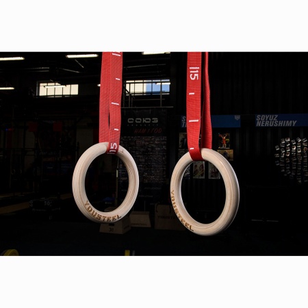 Купить Кольца гимнастические 32 мм красные стропы в Олёкминске 