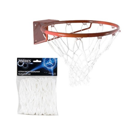 Купить Сетка баскетбольная Torres, нить 4 мм, белая в Олёкминске 