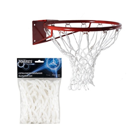 Купить Сетка баскетбольная Torres, нить 6 мм, белая в Олёкминске 